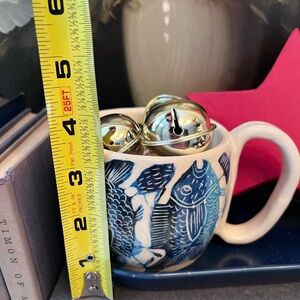 Blue Fish Pattern Mug- Appears Handmade